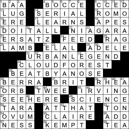 crossword clue bias