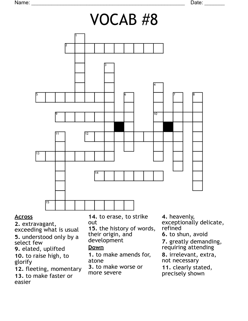 crossword glorify