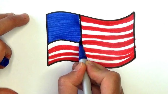 cómo dibujar la bandera de estados unidos