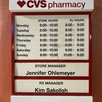 cvs pharmacy hours near me