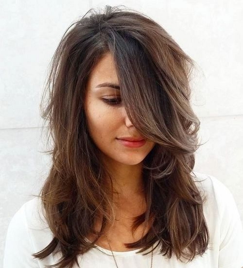 mid length layered cut