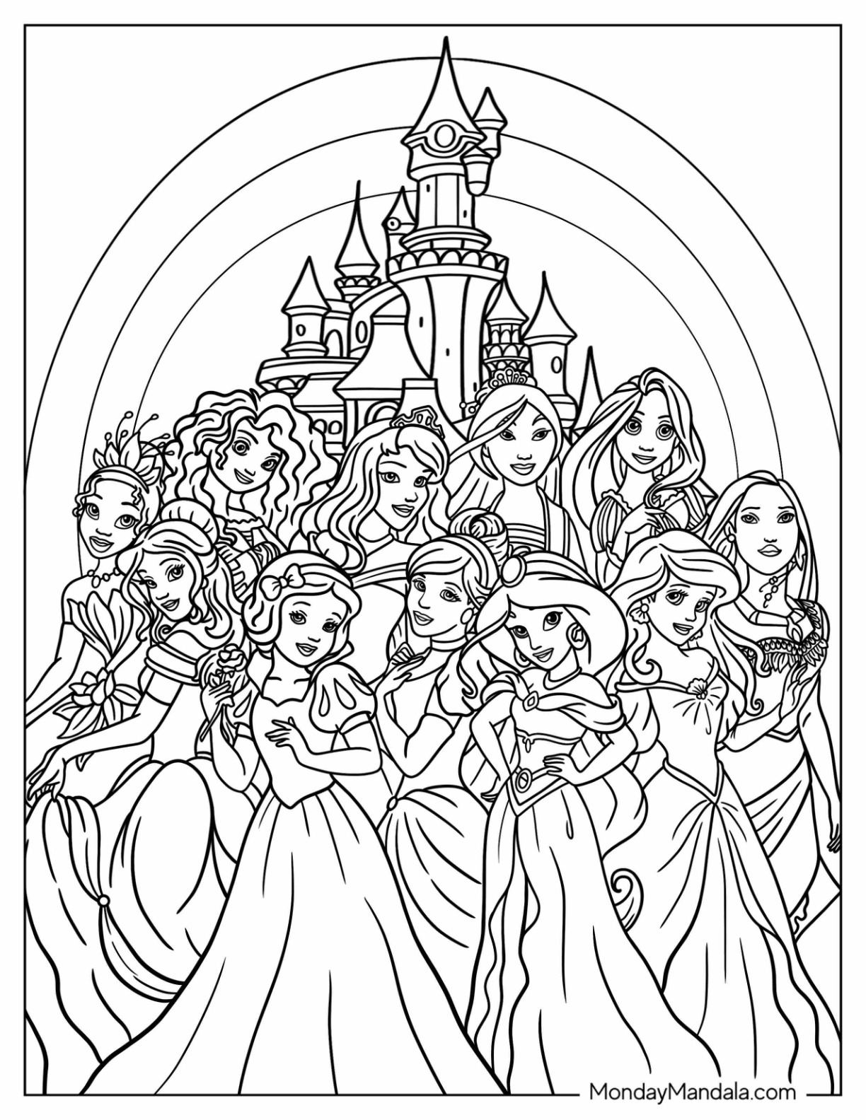 disney princess coloring pages to print