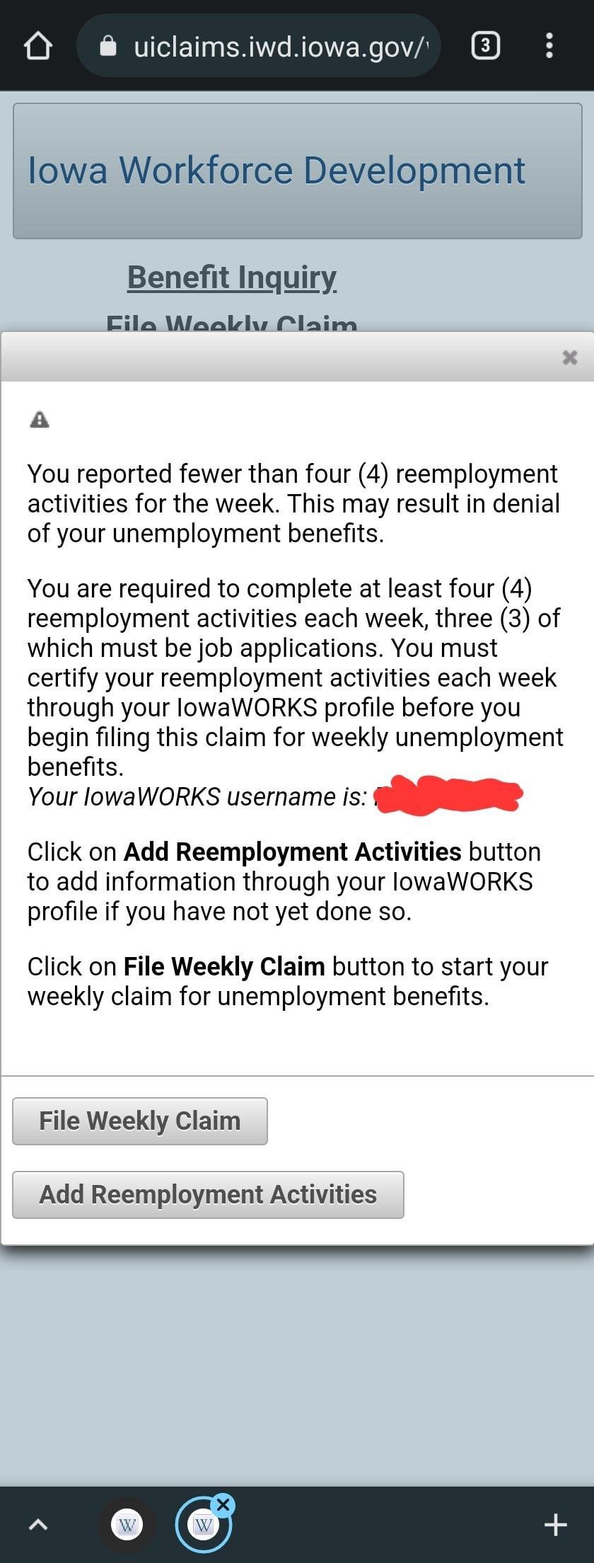 unemployment iowa file weekly claim