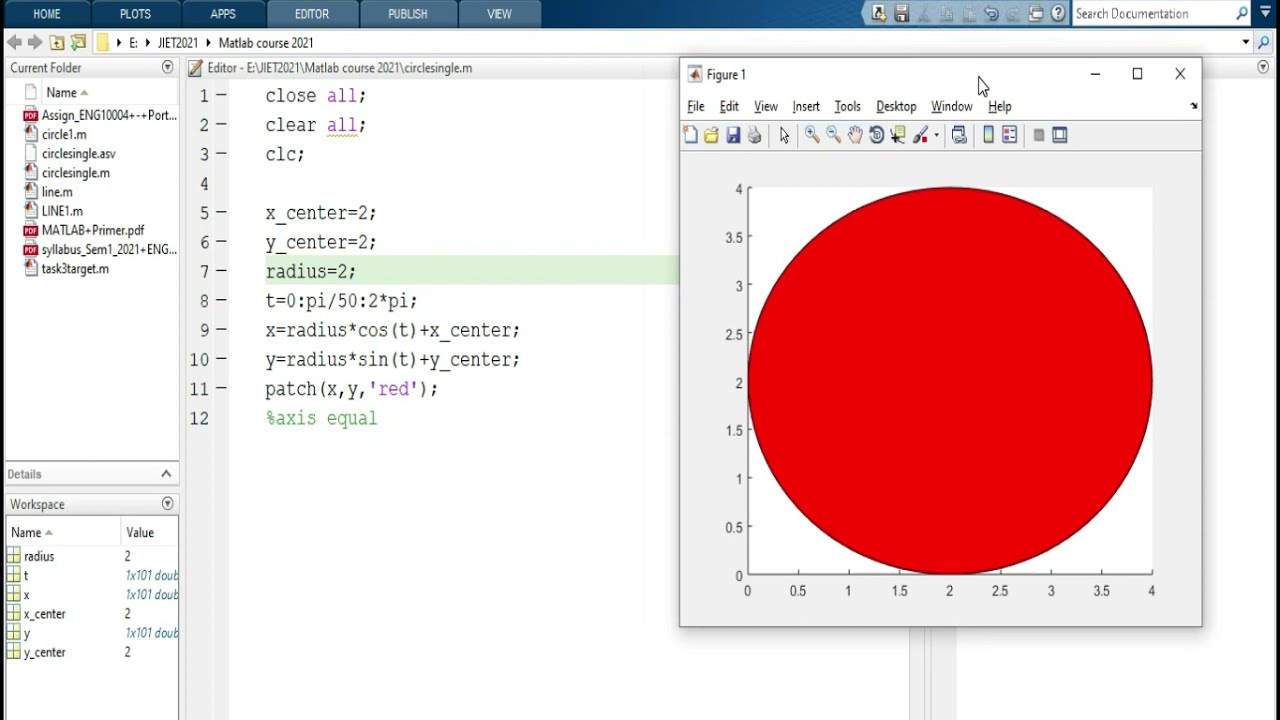 matlab circle