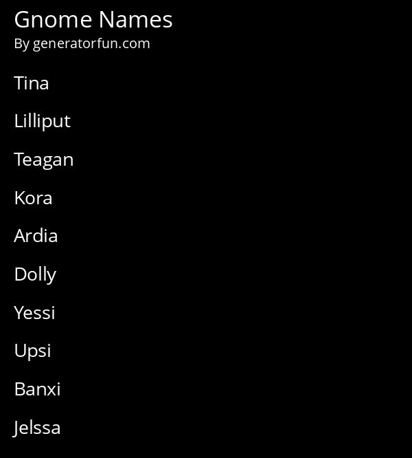 random gnome name generator