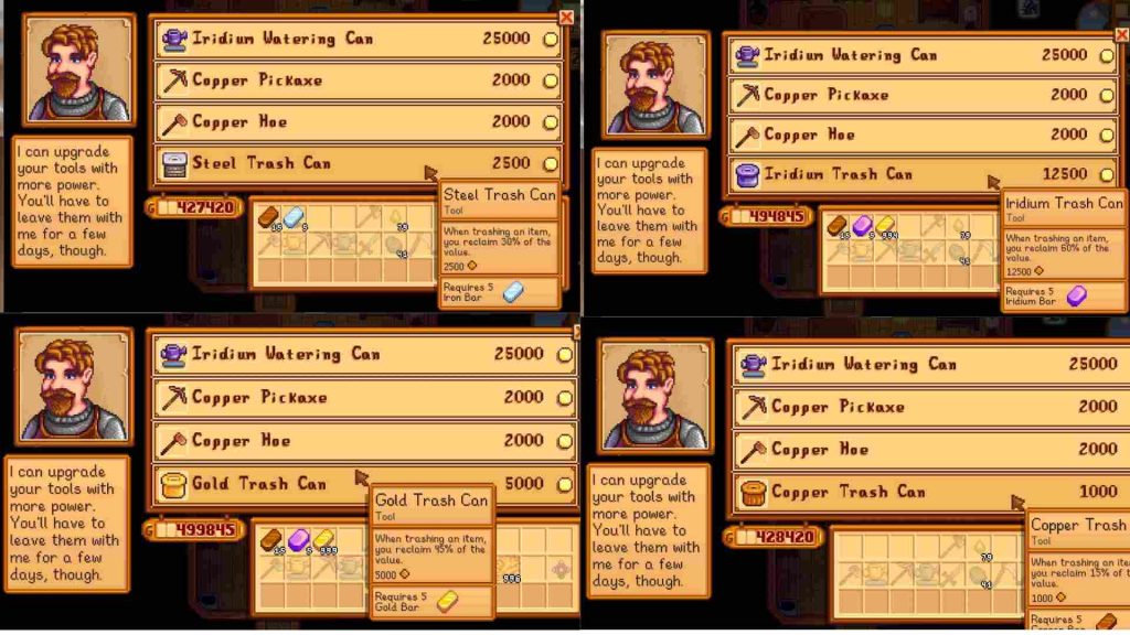 stardew valley tool upgrades