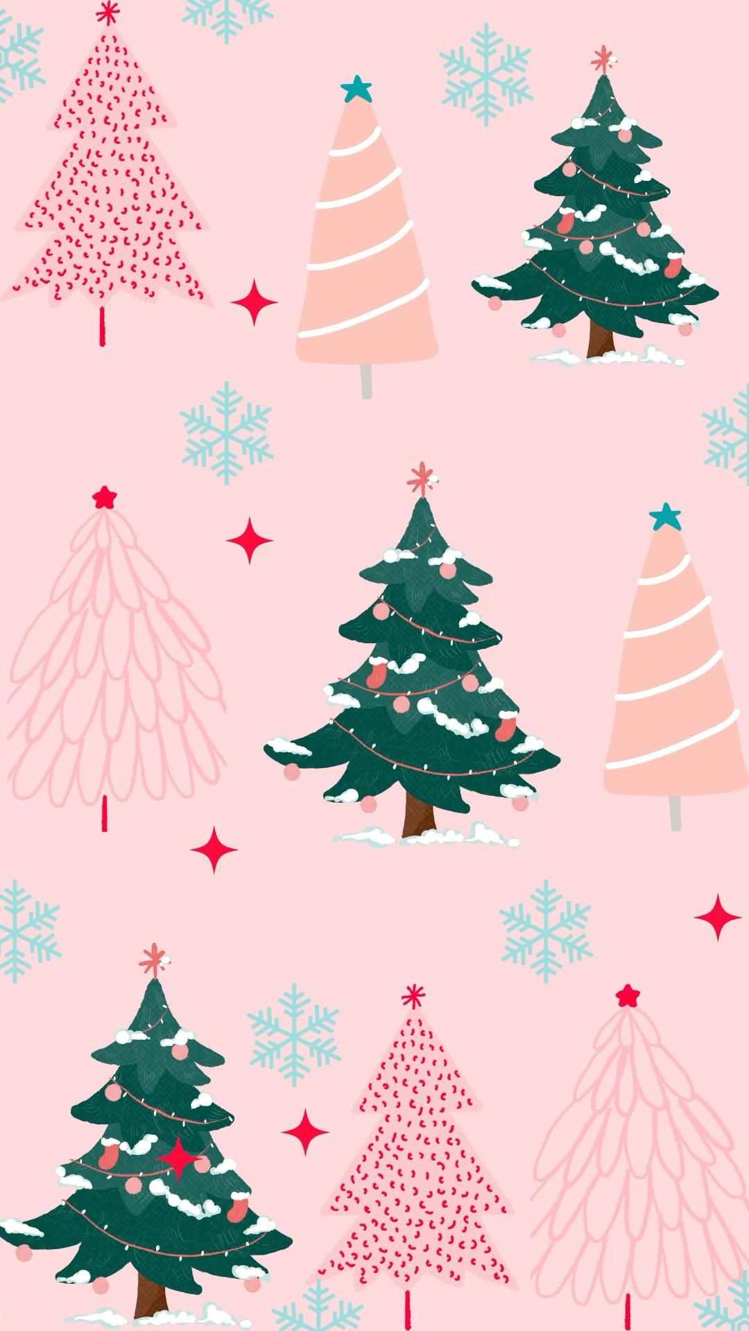 pink xmas wallpaper