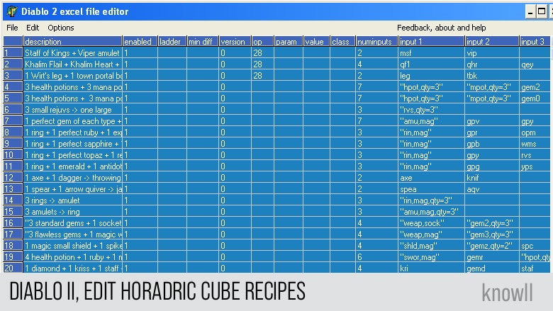 d2r cube recipes