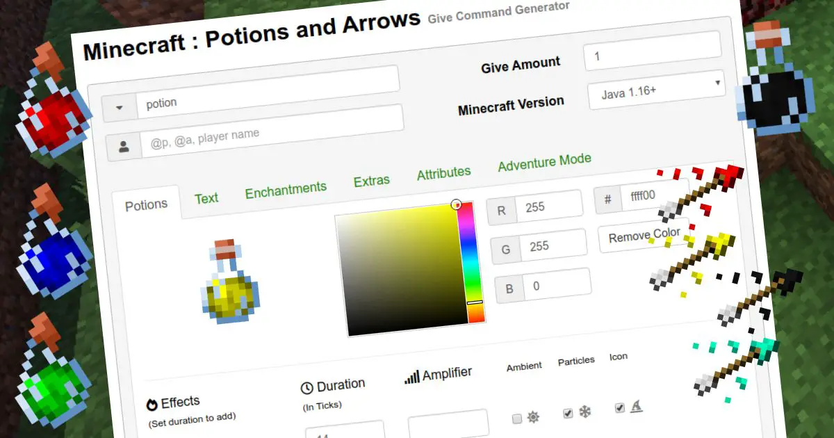 minecraft potion generator 1.12 2