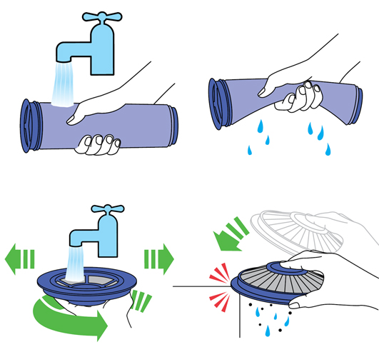 how to clean the filter on a dyson