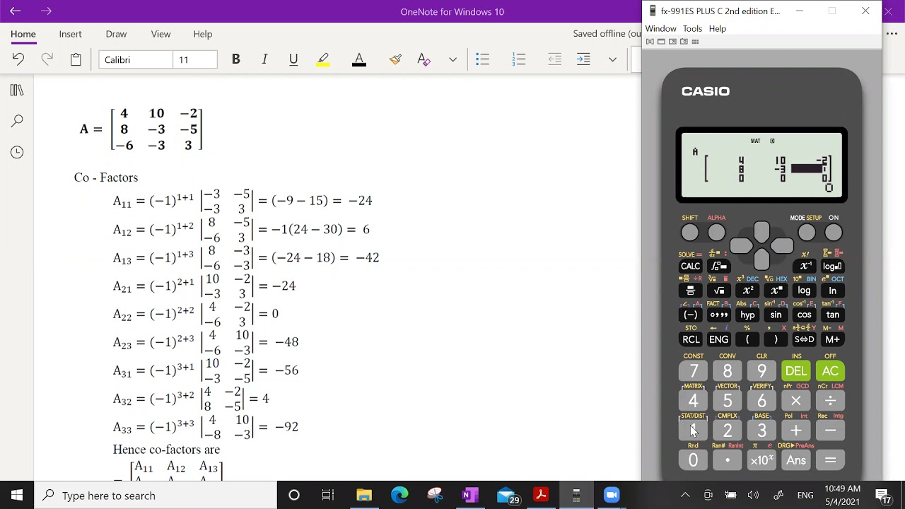 cofactor calculator