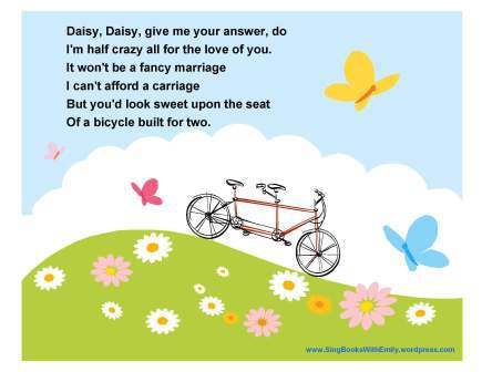 daisy daisy bicycle built for two lyrics