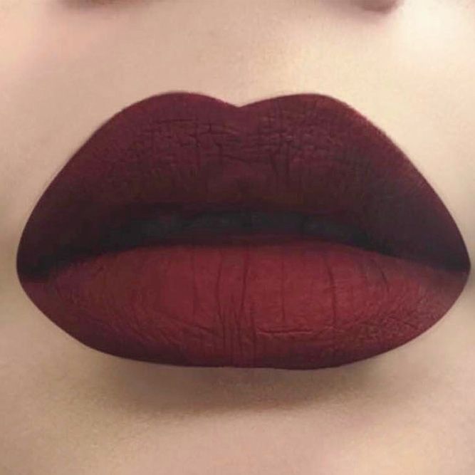 dark maroon lipstick matte