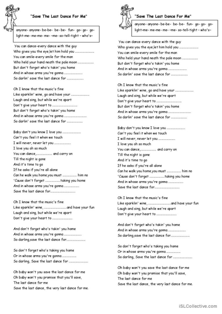 darling save the last dance for me lyrics