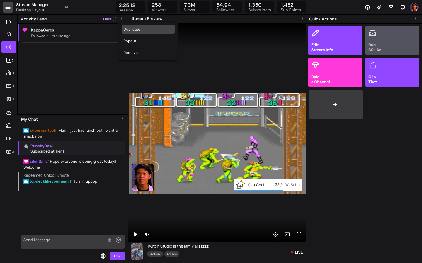 dashboard twitch