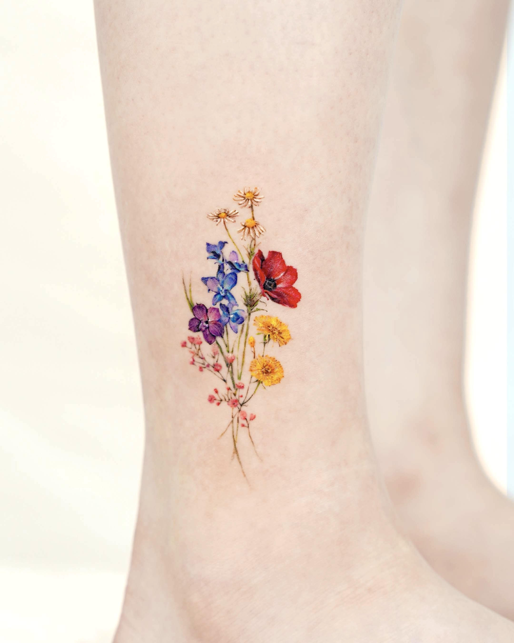 color tattoo flowers