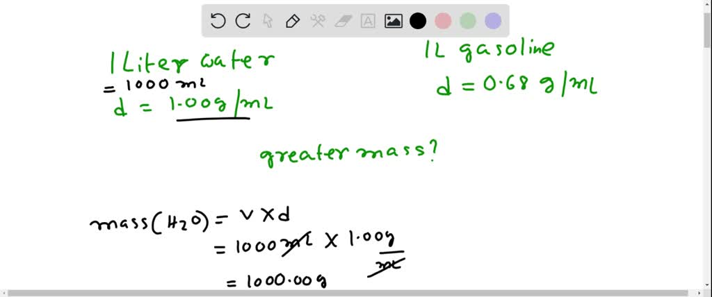 mass of 1 liter of water