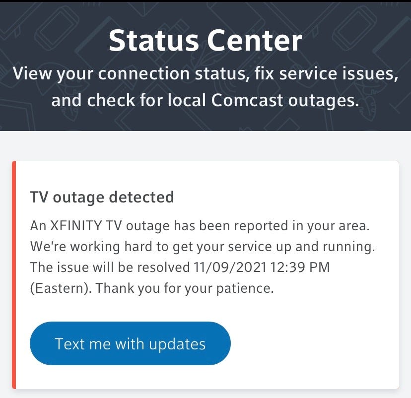 wifi outage in my area