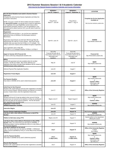 uc davis calendar