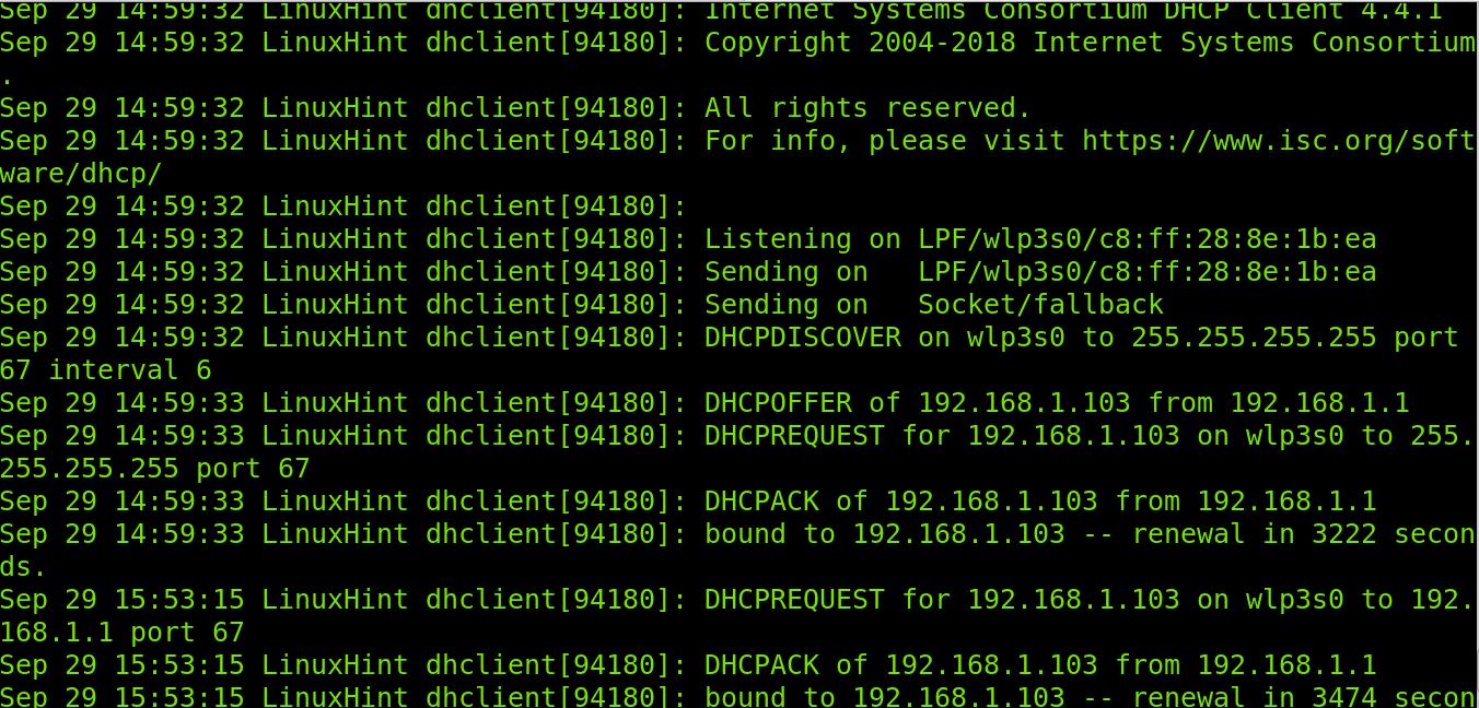 debian renew dhcp lease