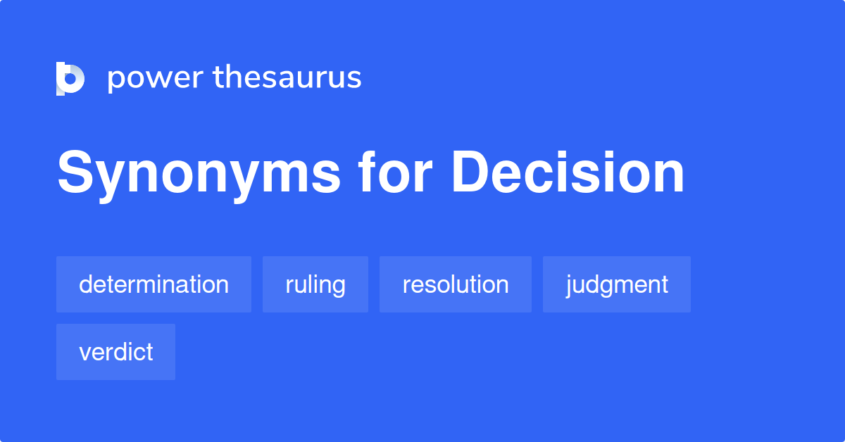 decision thesaurus