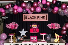 decoracion de black pink para cumpleaños