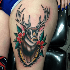 deer traditional tattoo