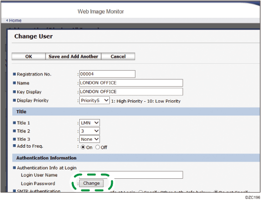 default ricoh password