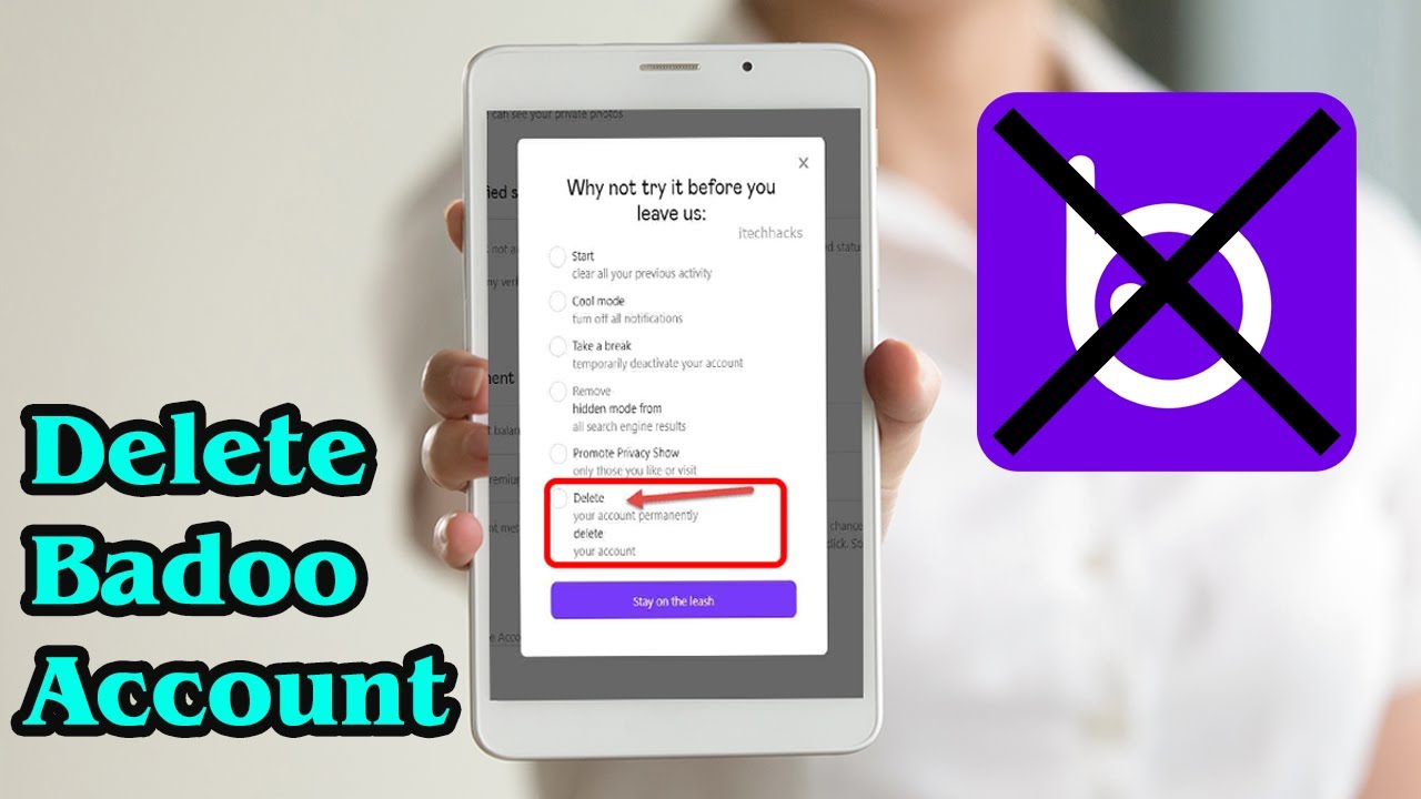 delete a badoo account