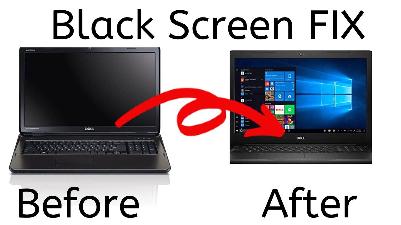 dell laptop black screen