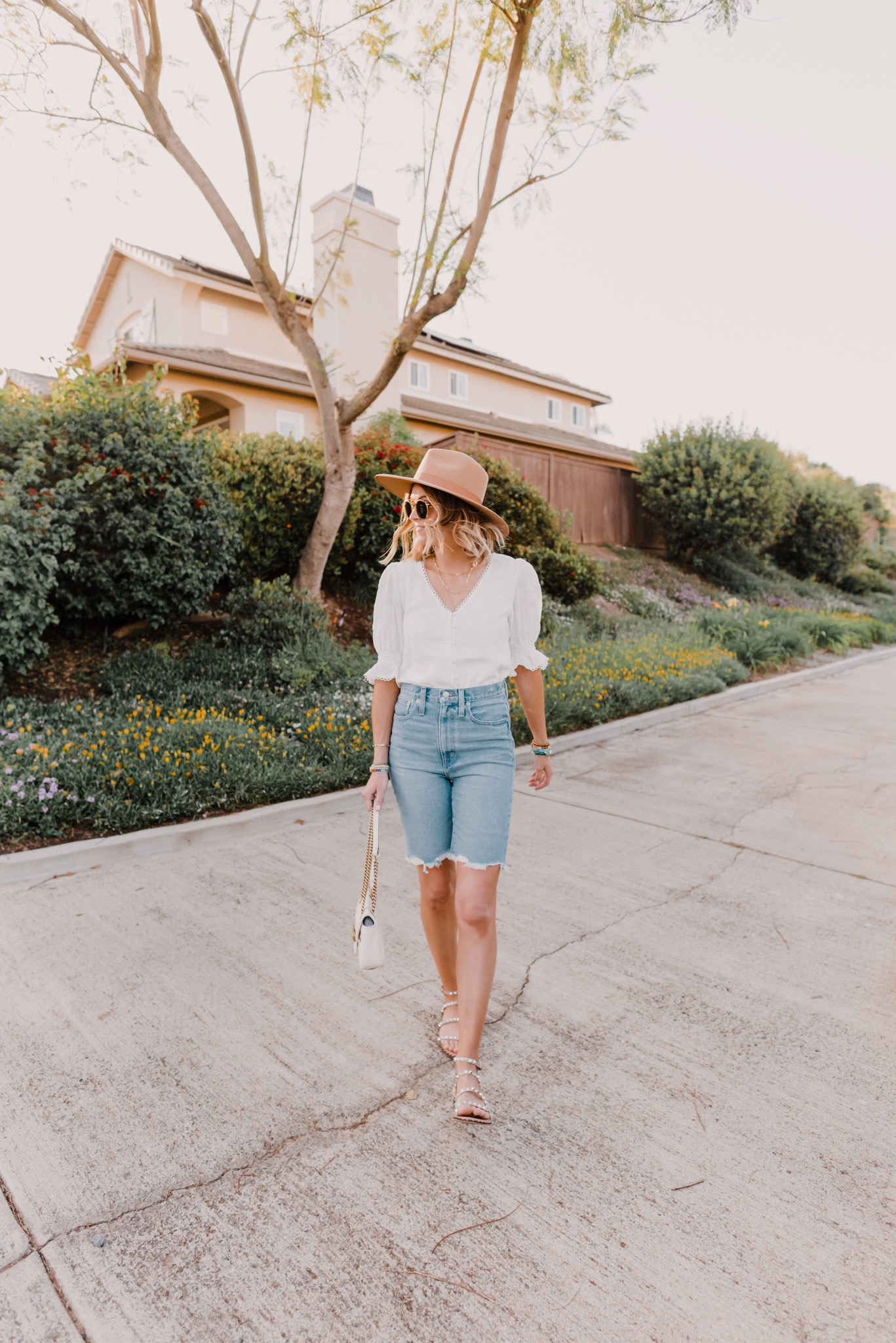 denim shorts knee length