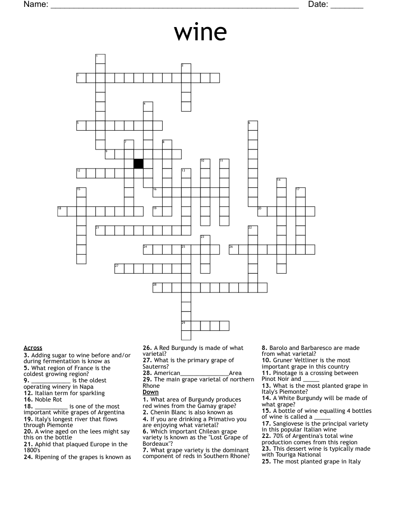 dessert wine crossword clue