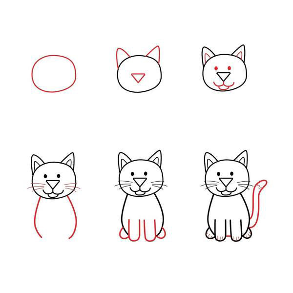 dessins chats faciles