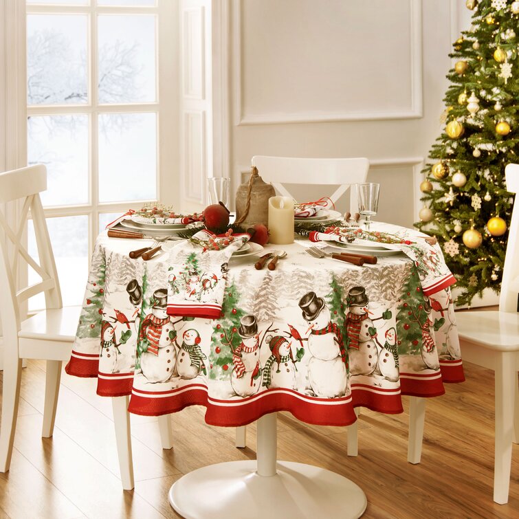 christmas round table cover