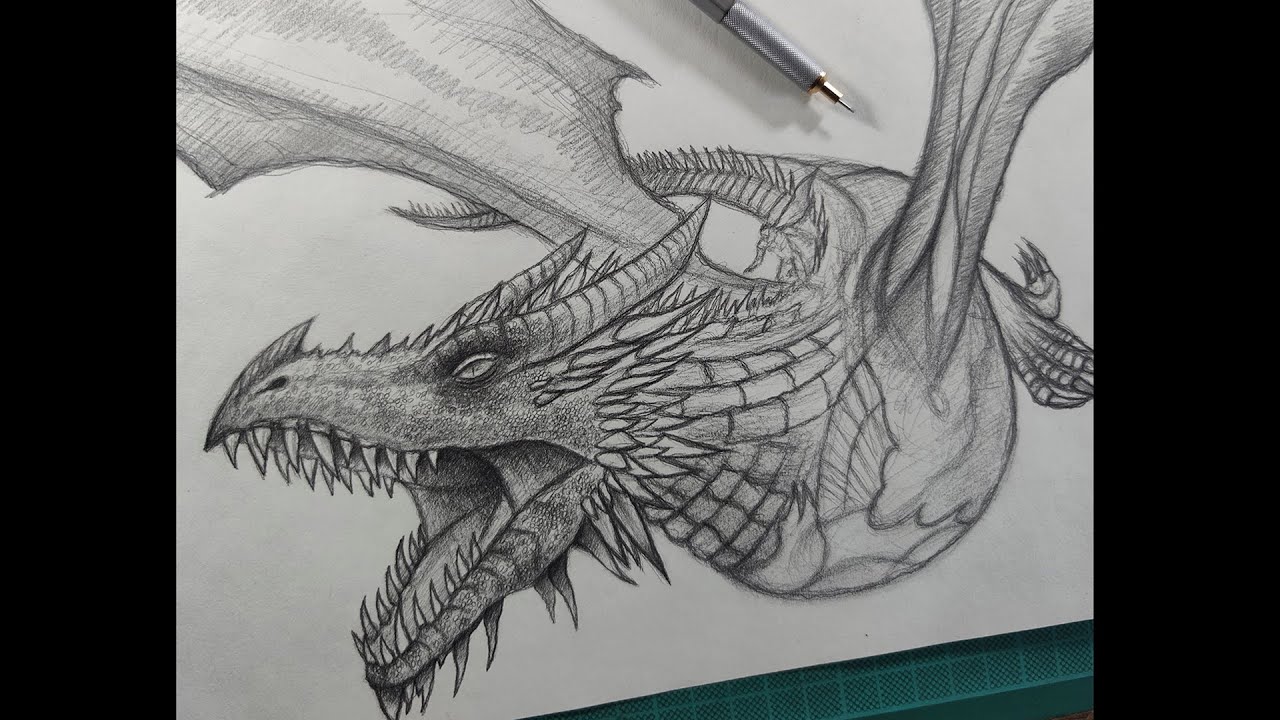 dibujo a lapiz dragon