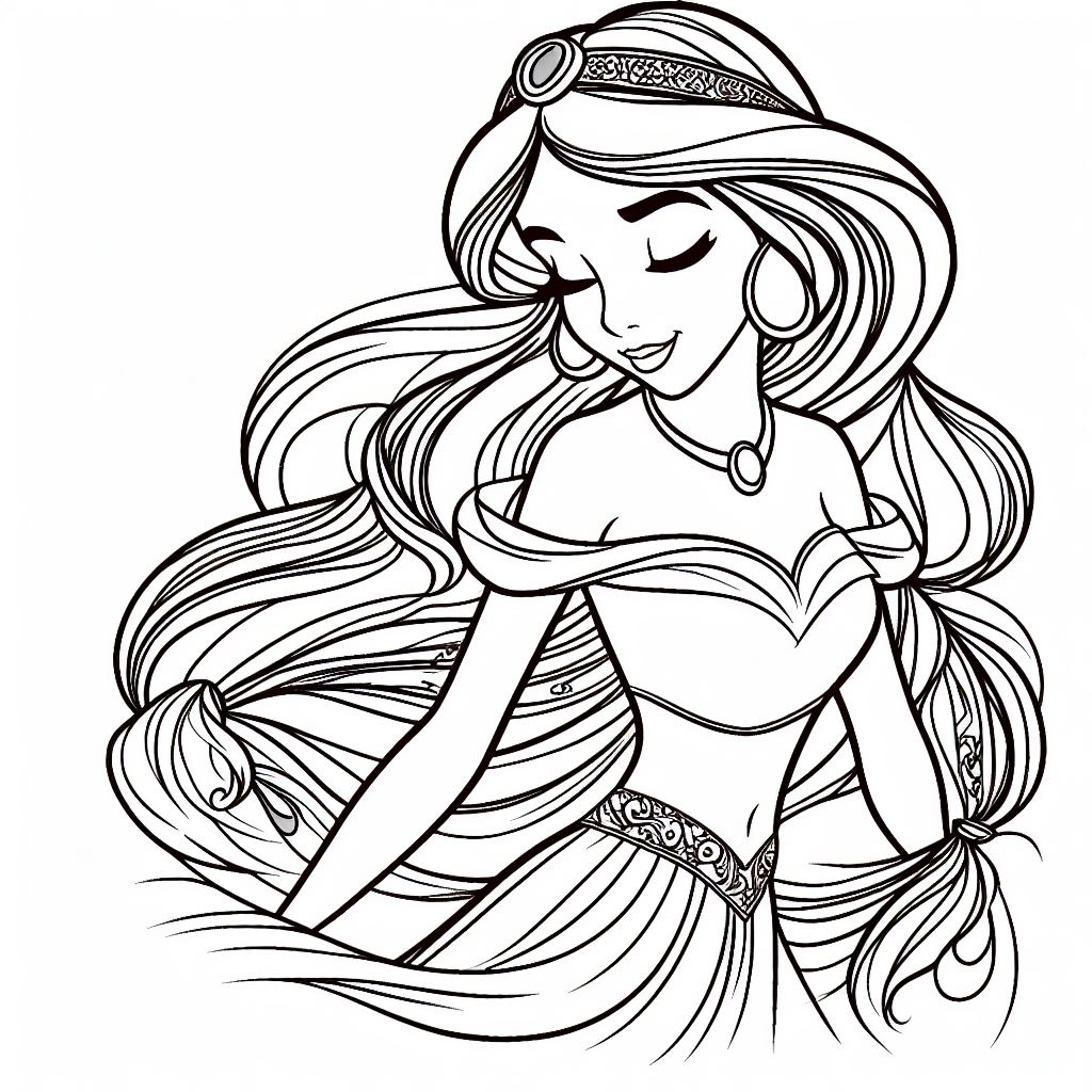 dibujo para colorear de las princesas de disney