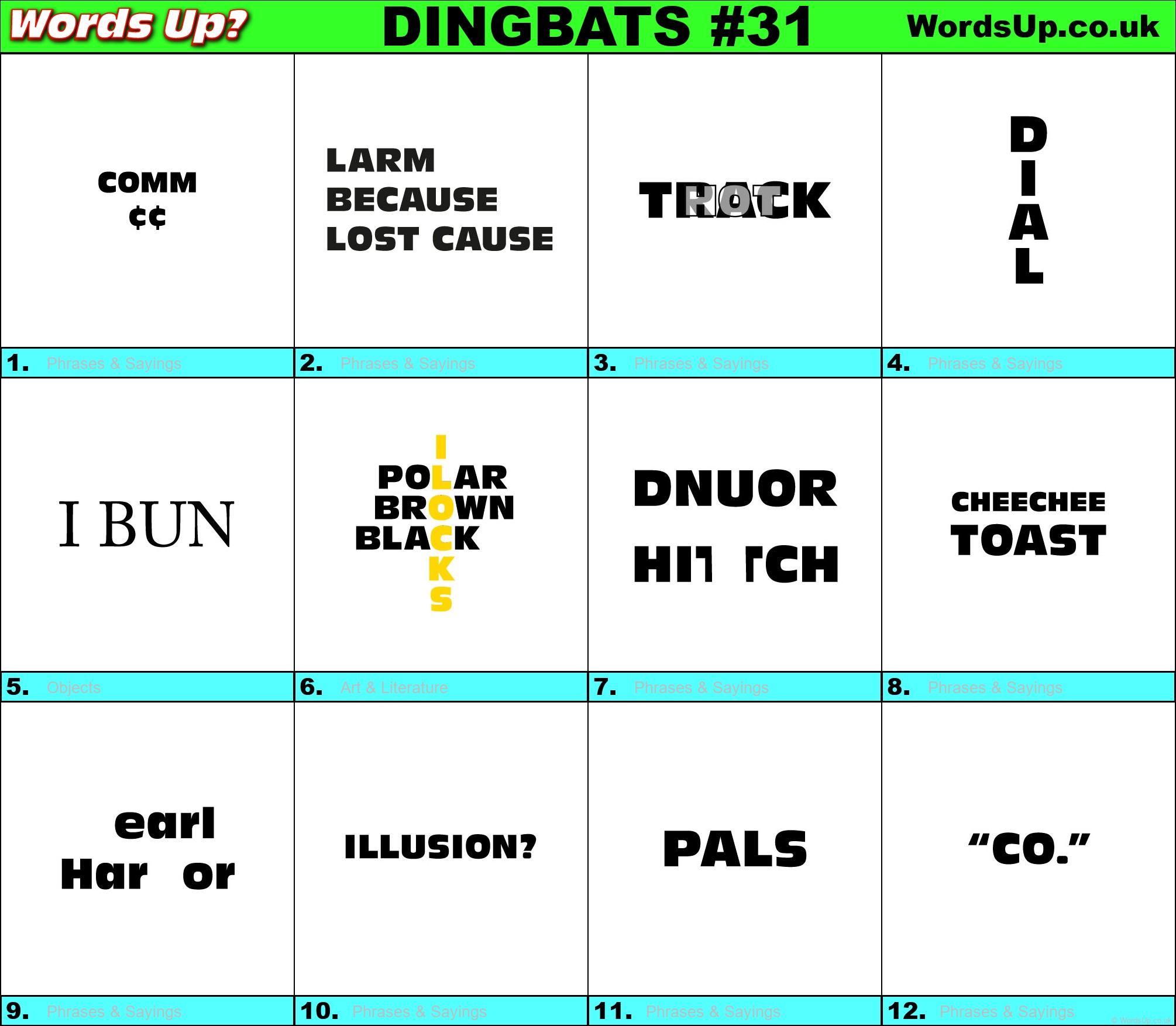 difficult dingbats with answers