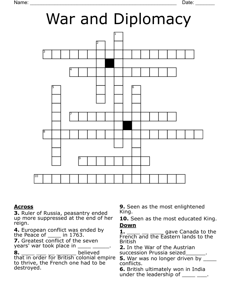 diplomacy crossword clue