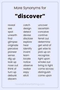 discover synonyms in english