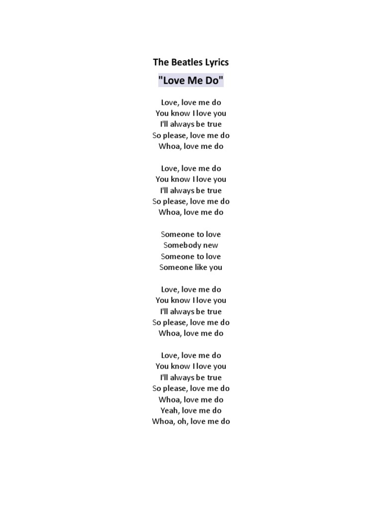 do love me lyrics