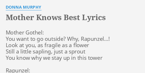 donna murphy mother knows best lyrics