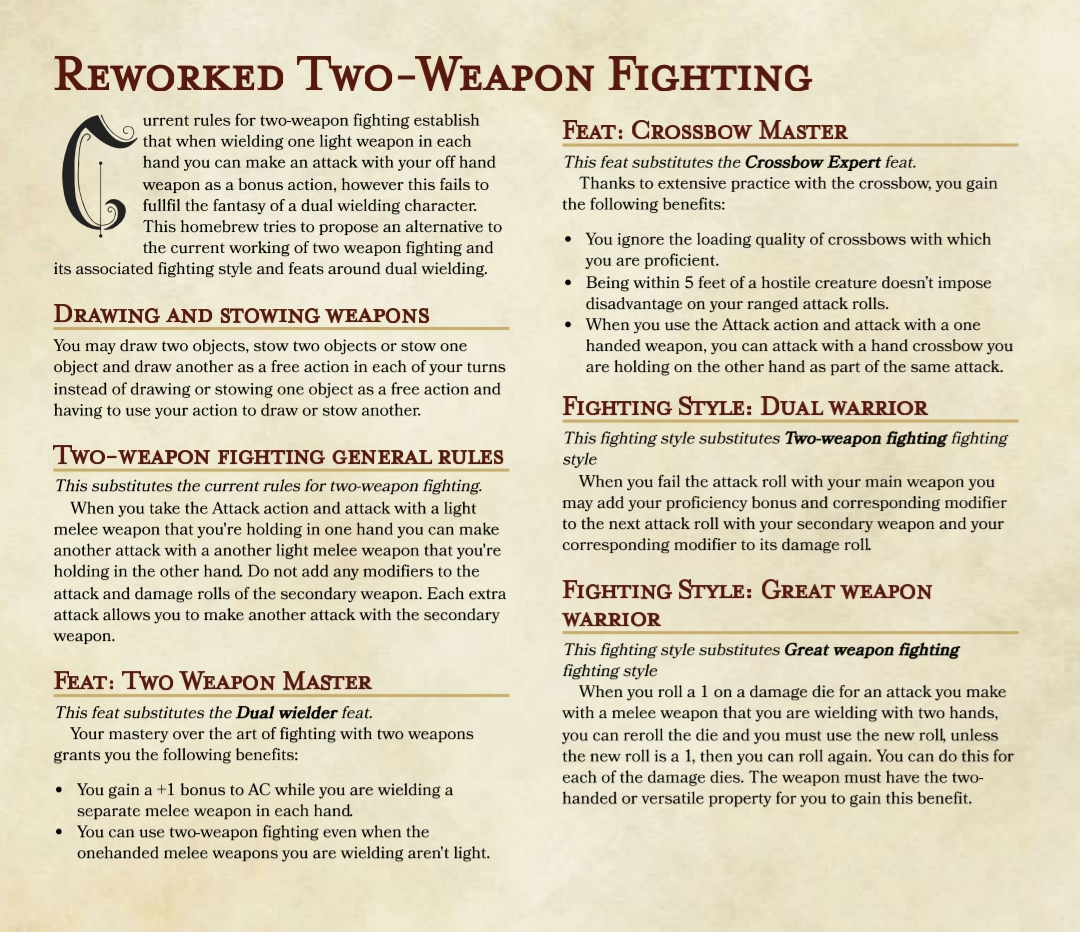 dual wielding 5e