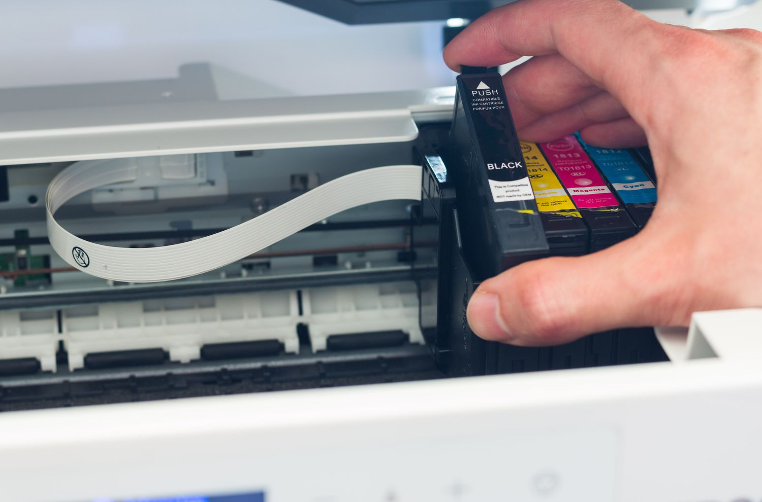 how to insert ink cartridge into hp printer