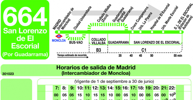 bus 664 horarios