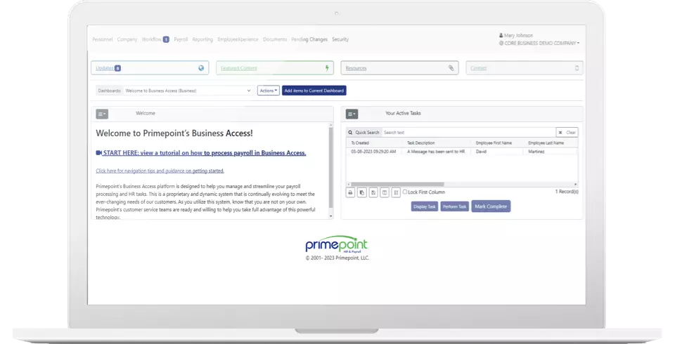 primepoint payroll login