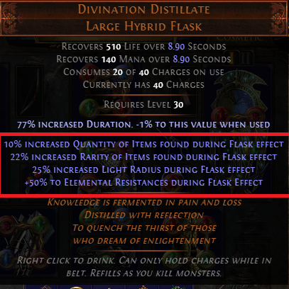 rarity flask poe