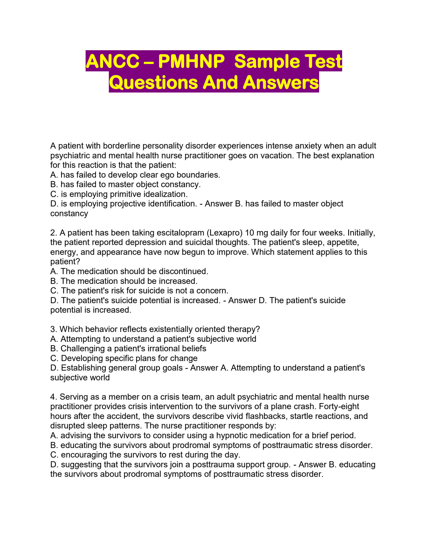 ancc pmhnp practice questions