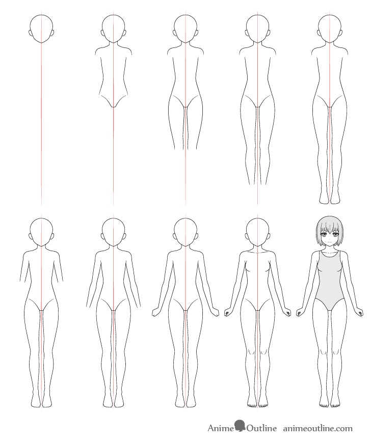 how to draw anime girl step by step