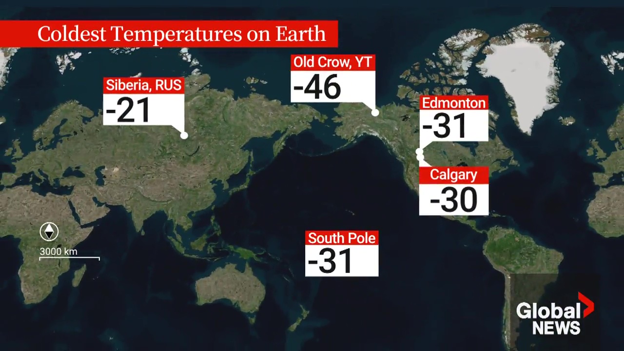 coldest edmonton temperature