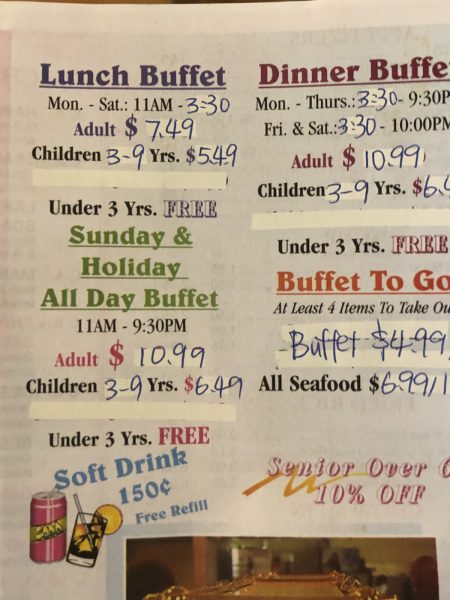 chinese buffet near me prices